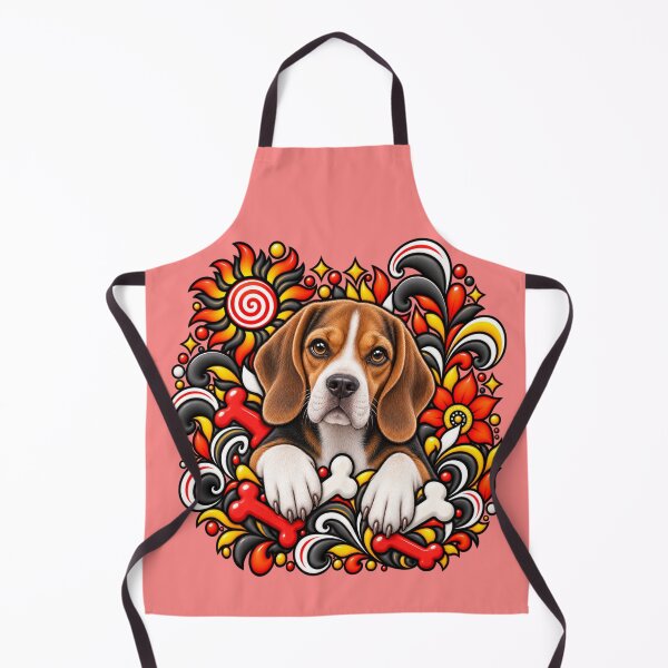 Item preview, Beagle Floral Art - Bones & Swirls Decor designed and sold by PixelsPaws.