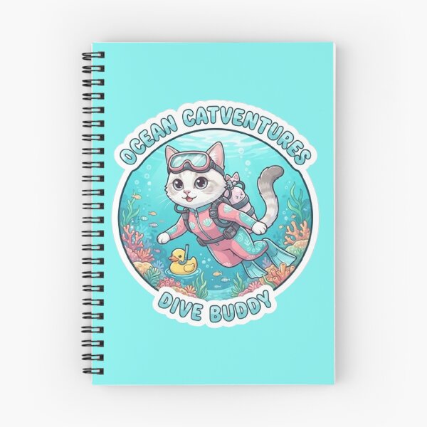 Item preview, Ocean Catventures Dive Buddy Cute Scuba Diving Cat with Rubber Duck designed and sold by PetalsPaws.