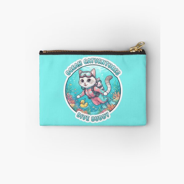 Item preview, Ocean Catventures Dive Buddy Cute Scuba Diving Cat with Rubber Duck designed and sold by PetalsPaws.