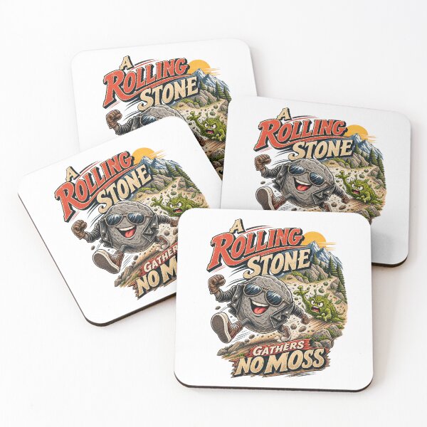 Item preview, A Rolling Stone Gathers No Moss Funny Rocker Biker Rock Design Graphic Tee designed and sold by Nubian Style.