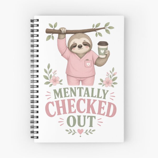 Item preview, Mentally Checked Out | Funny Sloth CNA Shirt designed and sold by justsuestudio.