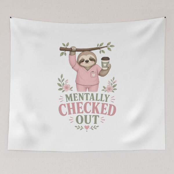 Item preview, Mentally Checked Out | Funny Sloth CNA Shirt designed and sold by justsuestudio.