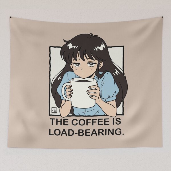 Item preview, Exhausted Girl Coffee Humor designed and sold by SakuraHaven.