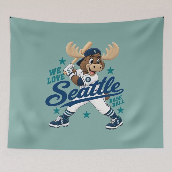 Item preview, We Love Seattle Baseball Mariner Moose designed and sold by GhostDawgs.