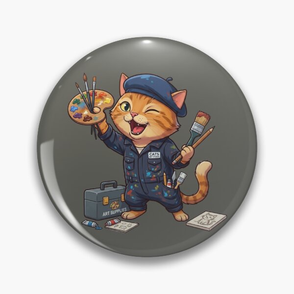 Item preview, Cute Artist Cat with Palette designed and sold by zaoroo shop.