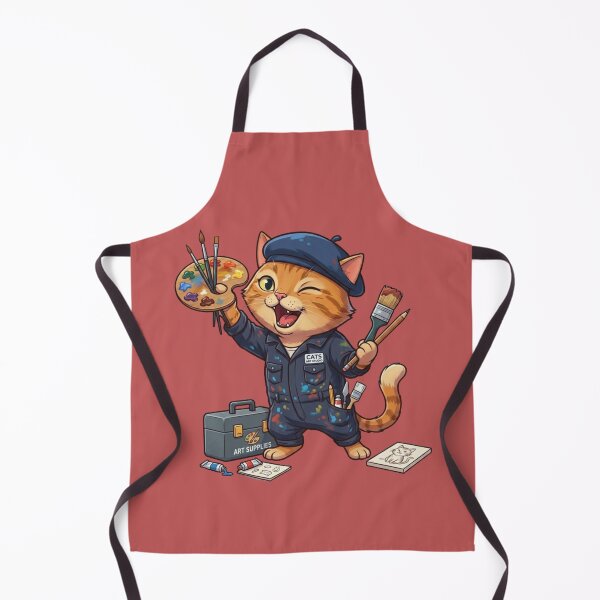 Item preview, Cute Artist Cat with Palette designed and sold by zaoroo shop.