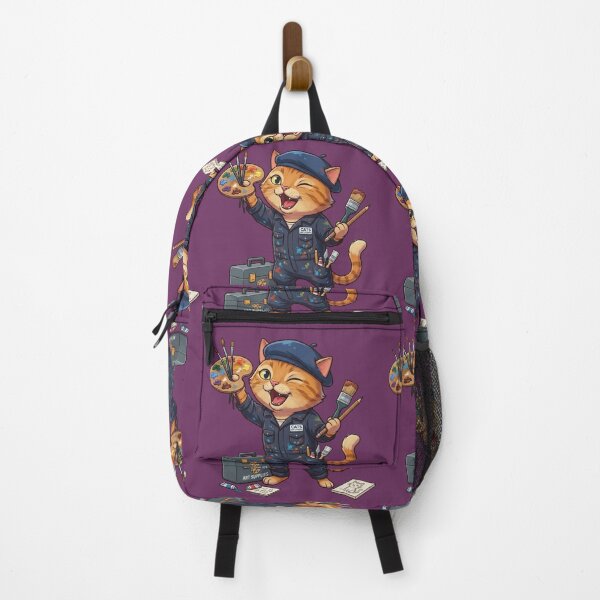 Item preview, Cute Artist Cat with Palette designed and sold by zaoroo shop.