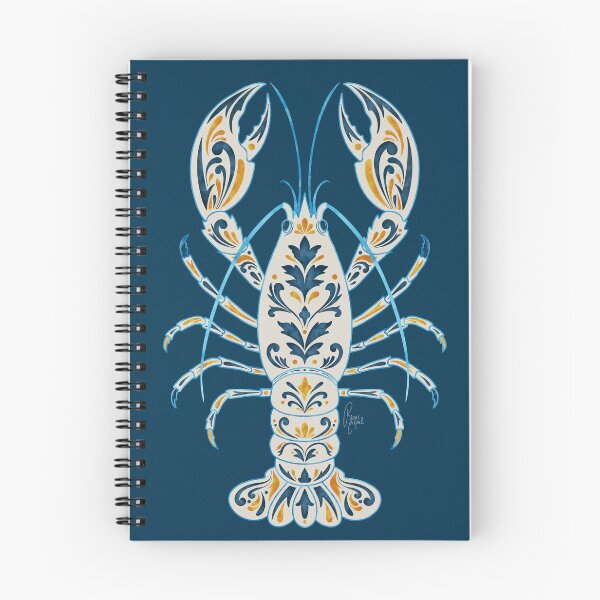 Item preview, Azulejo Style Decorative Folk Art Lobster on Blue designed and sold by thecolorbirdie.
