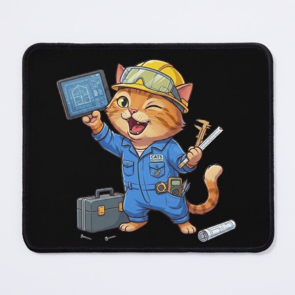 Item preview, Cute Engineer Cat with Hard Hat designed and sold by zaoroo shop.