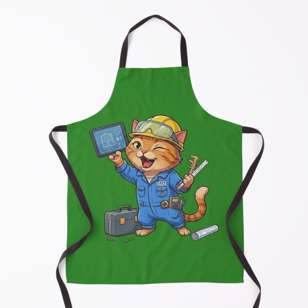 Item preview, Cute Engineer Cat with Hard Hat designed and sold by zaoroo shop.