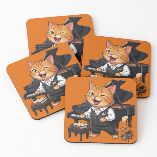 Item preview, Cute Pianist Cat in Suit  designed and sold by zaoroo shop.