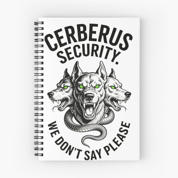 Item preview, Cerberus Security We Don't Say Please — Funny Myth Logo designed and sold by GodsMonsterss.
