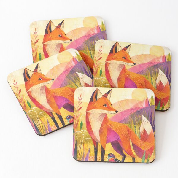 Item preview, Colorful Fox and Bird Folk Art designed and sold by Pure Craft.