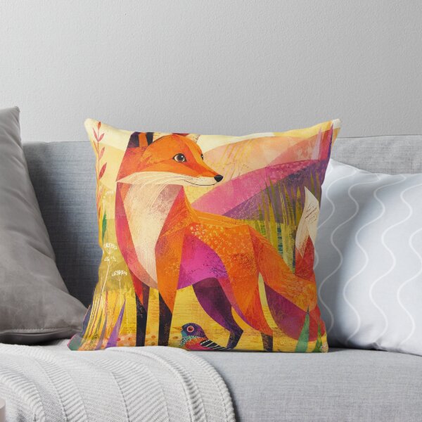 Item preview, Colorful Fox and Bird Folk Art designed and sold by Pure Craft.
