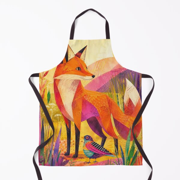 Item preview, Colorful Fox and Bird Folk Art designed and sold by Pure Craft.