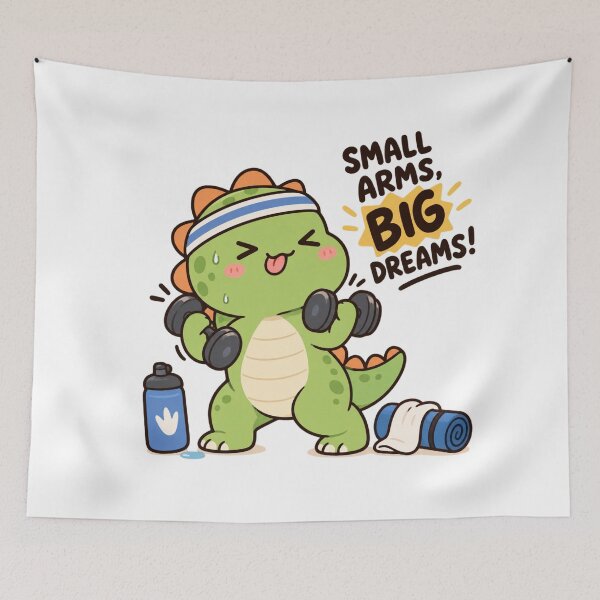 Item preview, Cute Dinosaur gym - Small arms big dreams designed and sold by JrNergal.