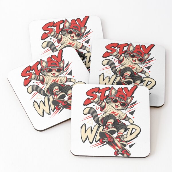 Item preview, Skater Cat Stay Wild Streetwear designed and sold by WelLarsDigitals.
