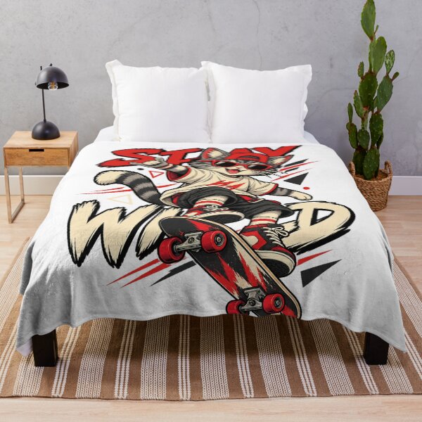 Item preview, Skater Cat Stay Wild Streetwear designed and sold by WelLarsDigitals.
