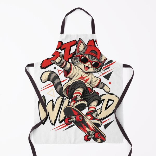 Item preview, Skater Cat Stay Wild Streetwear designed and sold by WelLarsDigitals.