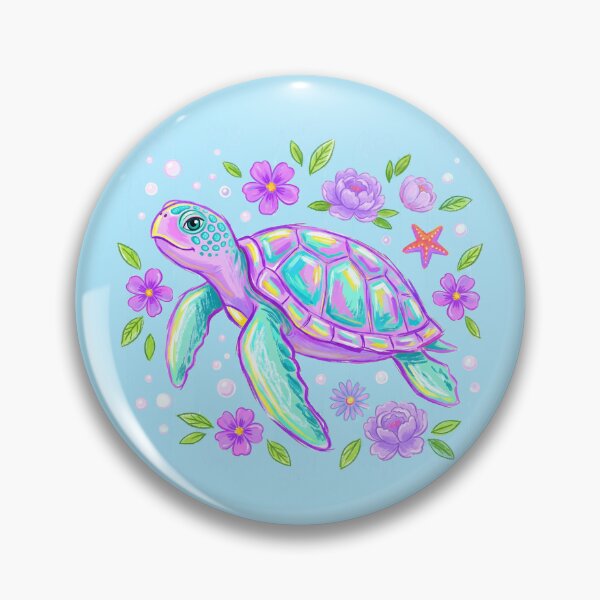 Item preview, Whimsical Sea Turtle purple colorful  designed and sold by augustinet.