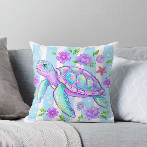Item preview, Whimsical Sea Turtle purple colorful  designed and sold by augustinet.