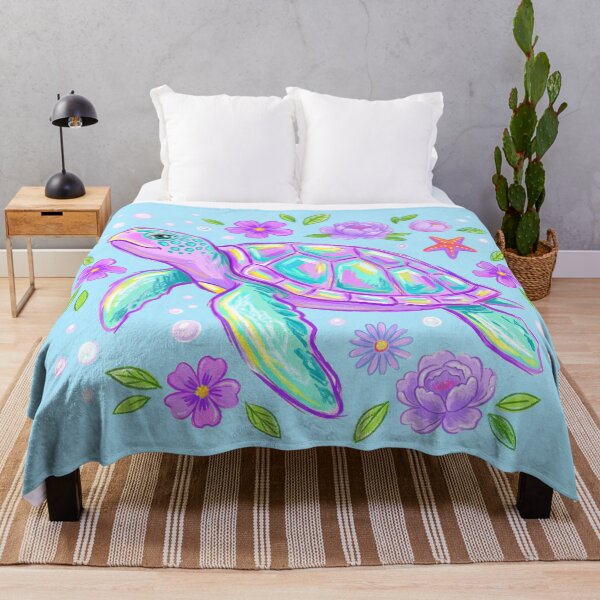 Item preview, Whimsical Sea Turtle purple colorful designed and sold by augustinet.