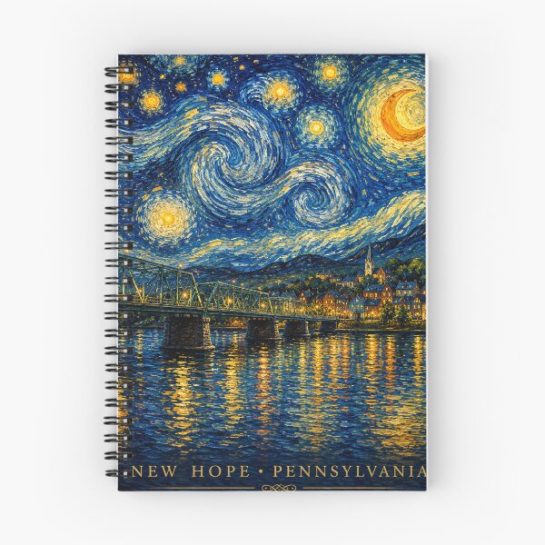 Item preview, Starry Night Over New Hope, Pennsylvania designed and sold by Past in Threads.