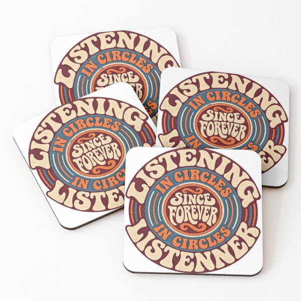Item preview, Listening In Circles Since Forever Vintage Vinyl Typography Shirt designed and sold by Golden Era Studio.