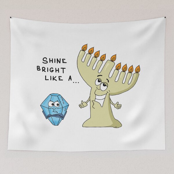 Item preview, Funny Hanukkah Menorah Diamond Sticker | Shine Bright Pun Art designed and sold by MyxaART.