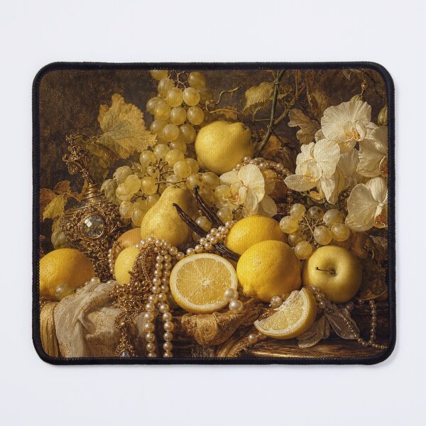 Item preview, Baroque Golden Still Life Lemons Orchids Pearls Canvas Art designed and sold by DMarquiseArt.