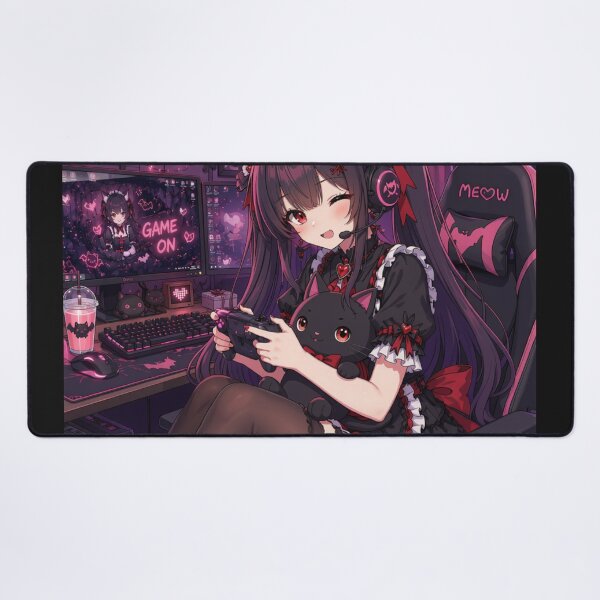 Item preview, Game On, Neko! – Gothic Gamer Maid designed and sold by Revyra Design .