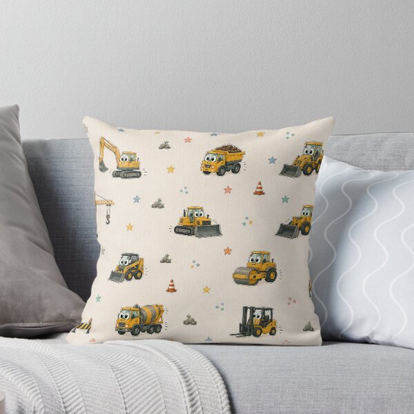 Item preview, Cute Construction Vehicles – Kids Heavy Equipment Pattern designed and sold by HO•Designs.