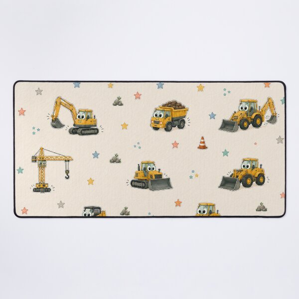 Aperçu de l'œuvre Véhicules de chantier mignons – Modèle d'engins de chantier pour enfants créée et vendue par HO•Designs.