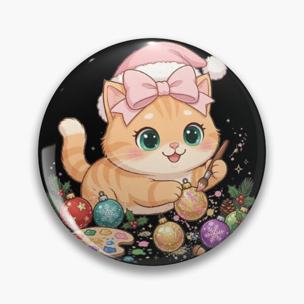 Item preview, Christmas Artist Cat Painting Ornaments designed and sold by Luna's World - Moody Vibes Studio.