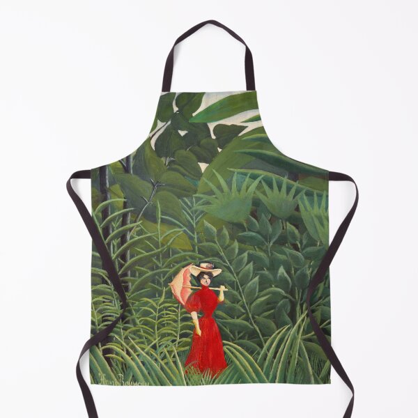 Item preview, Woman in red in the rain forest tropical landscape painting by Henri Rousseau designed and sold by Jéanpaul Ferro.