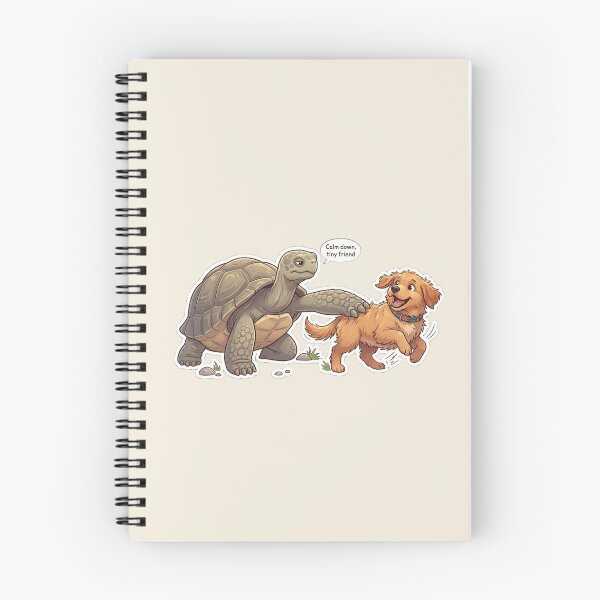 Item preview, Calm Down Tiny Friend Funny Turtle and Golden Retriever Dog designed and sold by Safe Haven Pets.