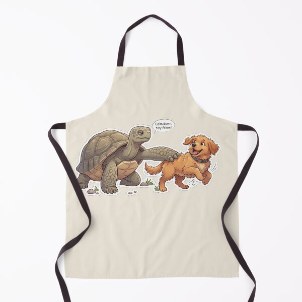 Item preview, Calm Down Tiny Friend Funny Turtle and Golden Retriever Dog designed and sold by Safe Haven Pets.