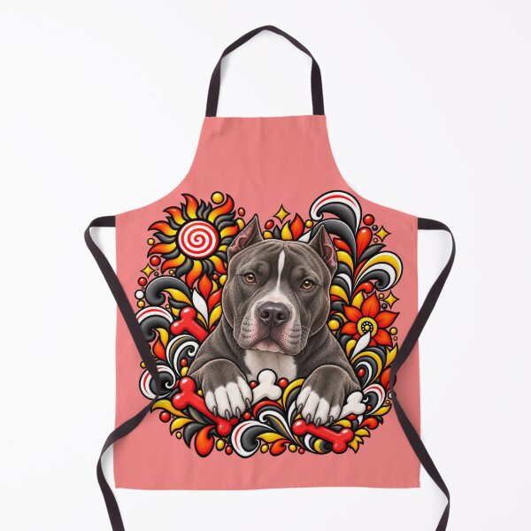 Item preview, Pitbull Floral Art - Bones & Swirls Decor designed and sold by PixelsPaws.