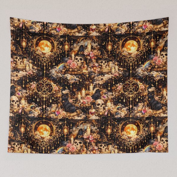 Item preview, Vintage Witchcraft and Skull Gothic Pattern designed and sold by Funnygiftsstudio .