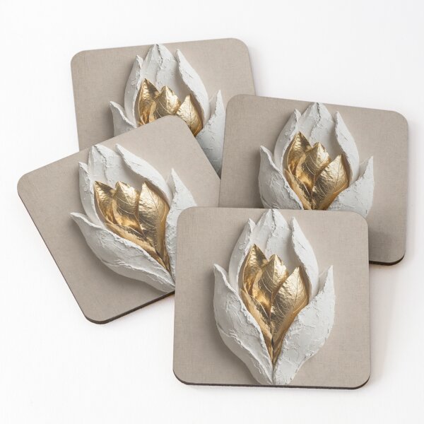 Item preview, Minimalist Japandi Gold Plaster Flower Bud designed and sold by NovarianDesign.