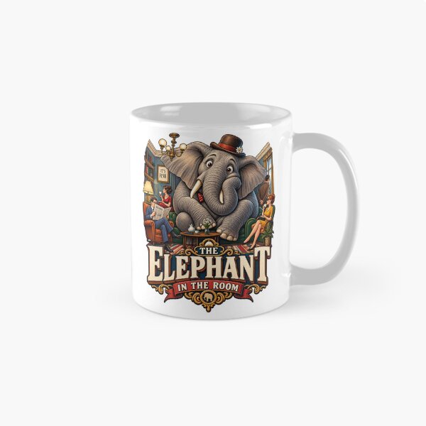 Item preview, The Elephant In The Room Funny Surreal Vintage Editorial Graphic Tee Design designed and sold by Nubian Style.