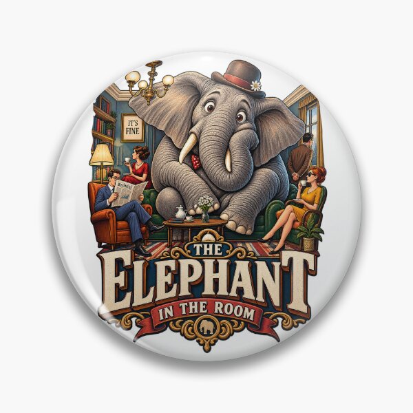Item preview, The Elephant In The Room Funny Surreal Vintage Editorial Graphic Tee Design designed and sold by Nubian Style.