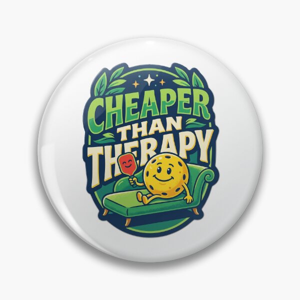 Item preview, Cheaper Than Therapy Retro Pickleball Couch Mascot designed and sold by randaper.