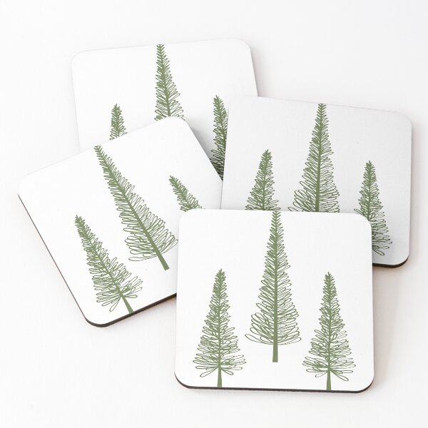 Item preview, Three Pine Trees Moss Green designed and sold by Pinkdeer Designs.