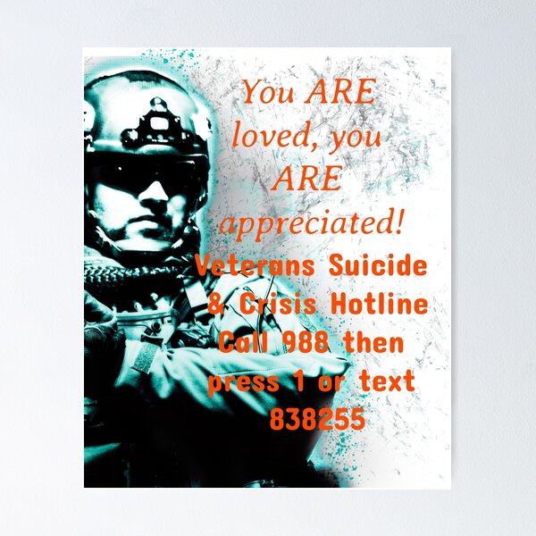 Item preview, Veterans Suicide Awareness – You Are Loved, You Are Appreciated designed and sold by MJ3in1.