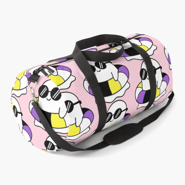 Item preview, Kawaii Ghost on Non-Binary Pride Swimming Tube Summer Vibes designed and sold by Cannaxes Studio.