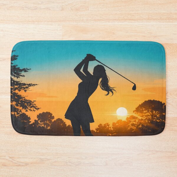 Item preview, Female Golfer Swinging At Sunset designed and sold by Creative_Canvas.
