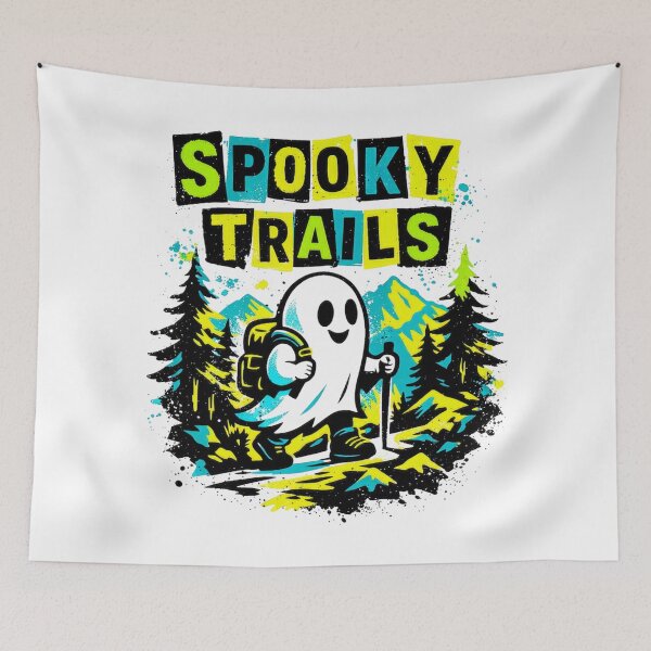 Item preview, Spooky Trails Ghost Hiker Adventure Halloween  designed and sold by GabeMountainArt.