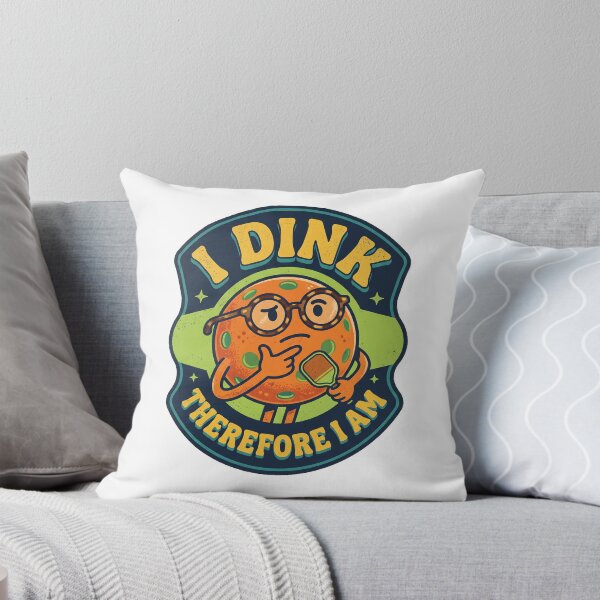 Item preview, I Dink Therefore I Am Philosophical Pickleball Mascot designed and sold by randaper.