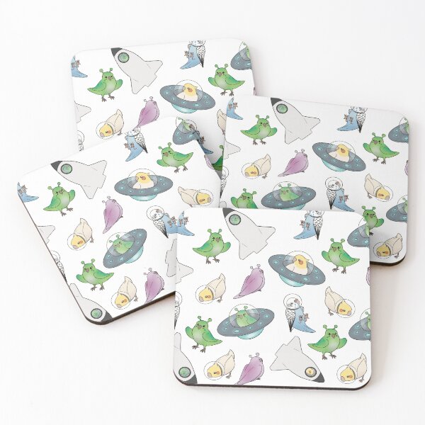 Item preview, Space Budgies & Cockatiels designed and sold by EllenorMererid.